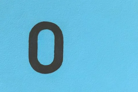Zero font on the wall for background used Stock Photos