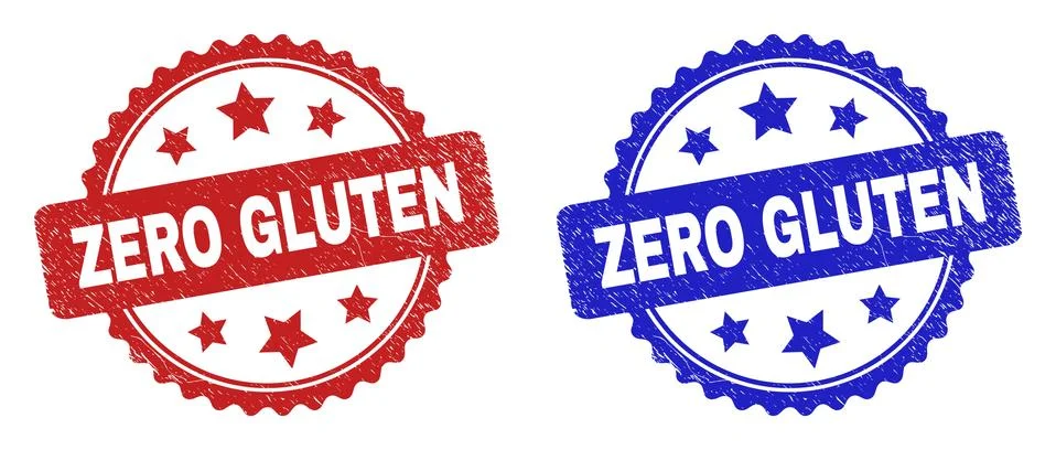 ZERO GLUTEN Rosette Stamps Using Scratched Surface Stock-Illustration