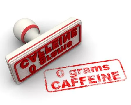 Zero grams caffeine. No caffeine stamp Stock Illustration