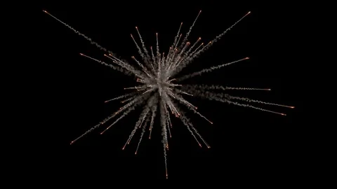 Zero gravity firework / Explosion with trails. Stock Footage 94279566