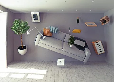 Zero-gravity interior. Stockillustratie