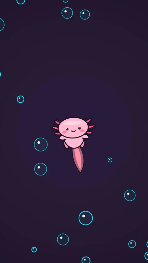 Zero Gravity Neon Pastel Pink Axolotl Loop Video stock 330733912