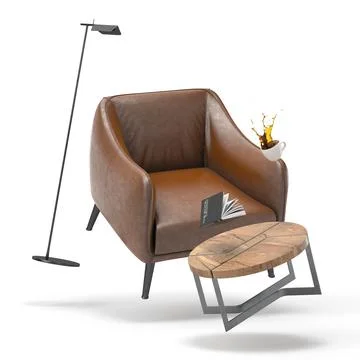 Zero gravity white interior living room 3 D Illustration Stock Illustration
