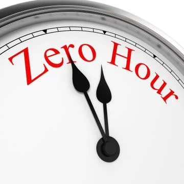 Zero hour on a clock Stock Illustration