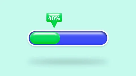 Zero to hundred percent processing, loading, downloading and uploading concep Stock Footage 258238222