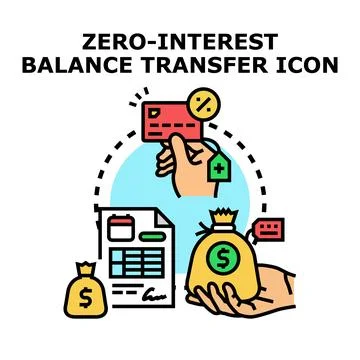 Zero interest balance transfer financial management concept Stock Illustration