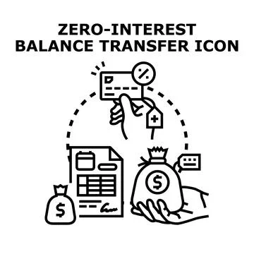 Zero interest balance transfer financial management concept Stock Illustration
