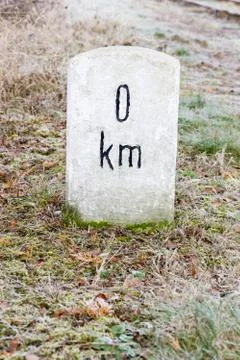 Zero kilometer Foto stock