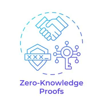 Zero-knowledge proofs blue gradient concept icon Stock Illustration