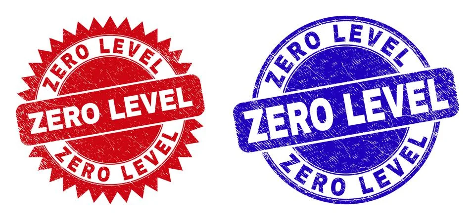 ZERO LEVEL Round and Rosette Stamps with Corroded Style Stock-Illustration