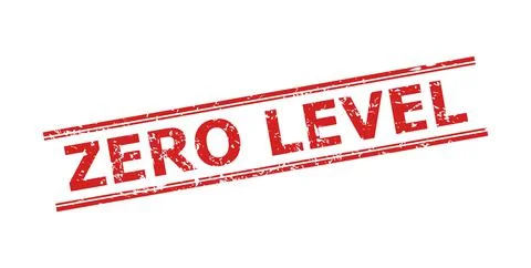 ZERO LEVEL Seal with Scratched Surface and Double Parallel Lines Stock-Illustration