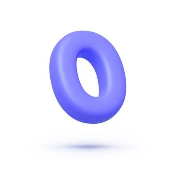 Zero number 3d. Modern 3d icon with zero number 3d on white background. Modern Stock Illustration