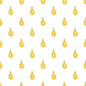 Zero number candles repeating pattern celebrating birthday anniversary Stock Illustration