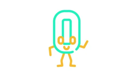 Zero number character color icon animation Stock Footage 327272752