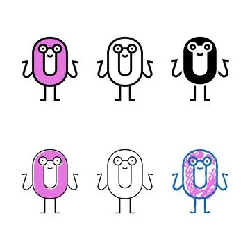 Zero number character color icon vector simplified Stock Illustration
