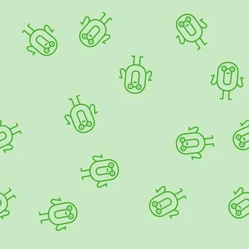 Zero number character line seamless pattern Illustrazione stock