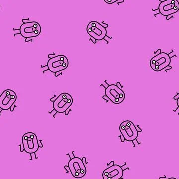 Zero number character vector seamless pattern Stock Illustration