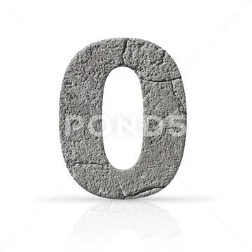 Zero number cracked cement texture Stock Photos
