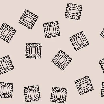 Zero number line seamless pattern Stock Illustration