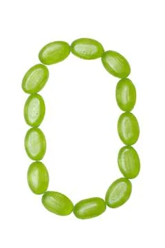 Zero number made of colors candy Stock Photos