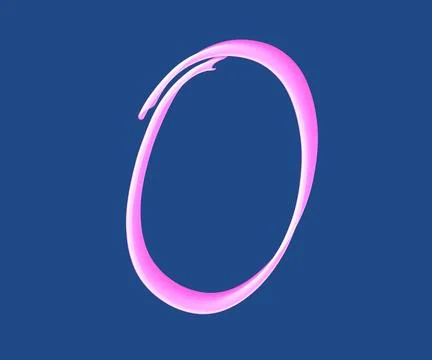 Zero number. Modern icon with zero number on blue background. Modern font Stock Illustration