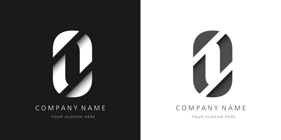 Zero number modern logo broken design Stock Illustration