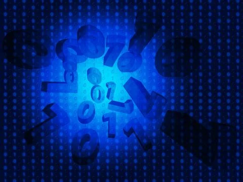 Zero one background means binary and computer programming. Illustrazione stock