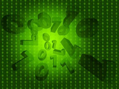 Zero One Background Means Binary Programming And Technology Illustrazione stock