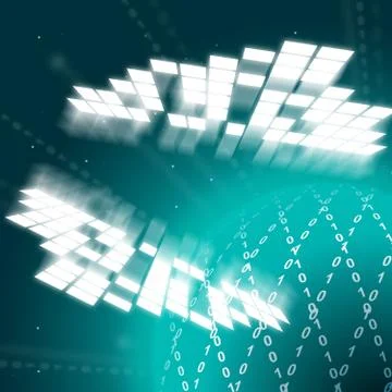 Zero One Background Means Internet Virtual And Server Stock Illustration