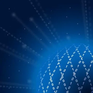 Zero one background shows internet connecting and network. Stock Illustration