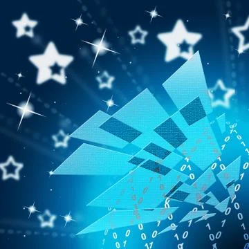 Zero one background shows internet net and matrix. Illustrazione stock