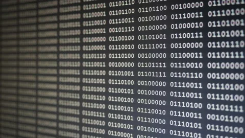 Zero one digit bites flowing on screen, big data concept Stock Footage 142898155
