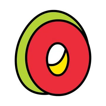 Zero or number 0 vector logo colorful playful design illustration Stock Illustration