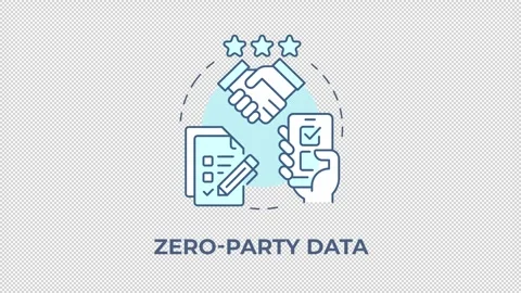 Zero party data blue concept icon animation Stock Footage 337935081