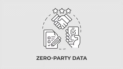 Zero party data line concept icon animation Stock Footage 337774068