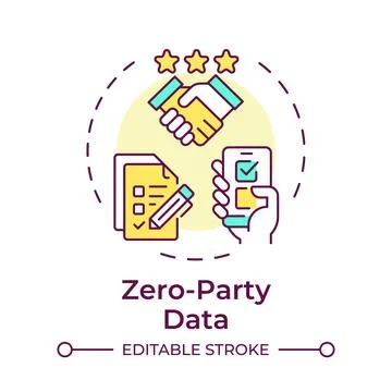 Zero party data multi color concept icon Stock Illustration