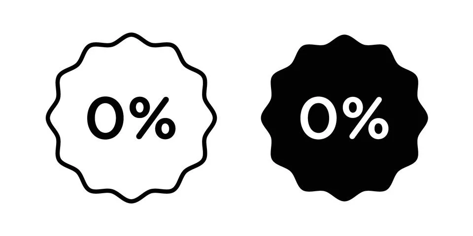 Zero percent icon for web projects Stock Illustration