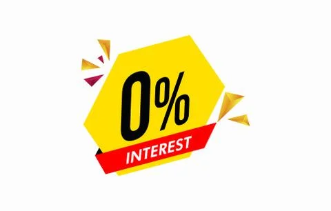 Zero percent interest 库存插图