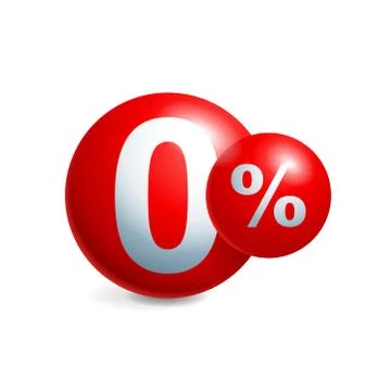 Zero percent isolated badge Stock Illustration