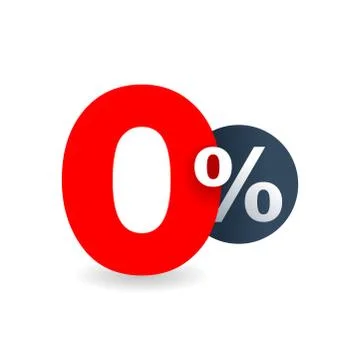 Zero percent isolated badge Stock Illustration