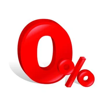 Zero percent isolated badge Stock Illustration