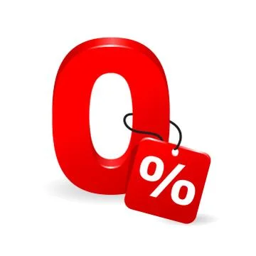 Zero percent isolated badge Stock Illustration