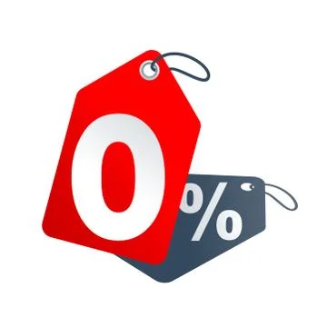 Zero percent isolated badge Illustrazione stock
