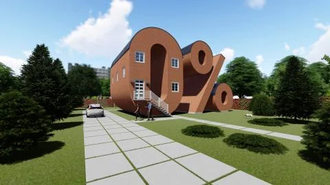 Zero percent shaped house Illustrazione stock