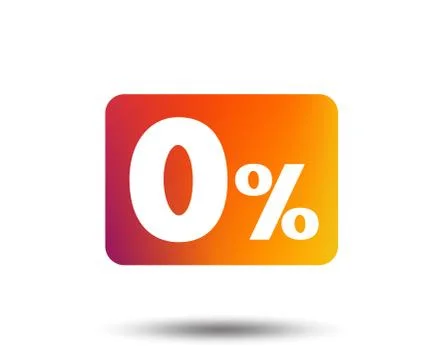 Zero percent sign icon. Zero credit symbol. Stock Illustration