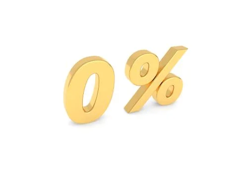 Zero percent on white background. Stock Illustration