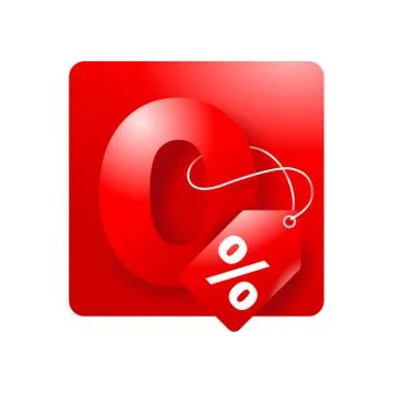 Zero percents commission isolated icon Stock Illustration
