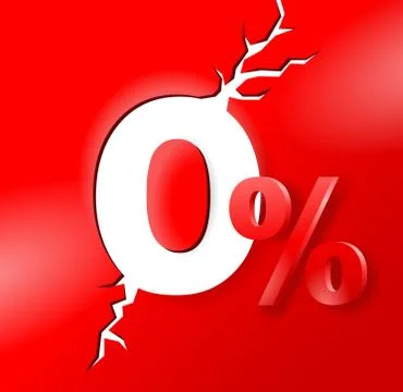 Zero percents on cracked surface Stock Illustration