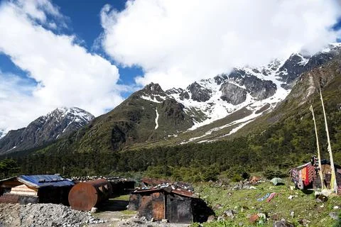 Zero Point  High-Altitude Snow-Capped Landscape in Sikkim, India Stock Photos