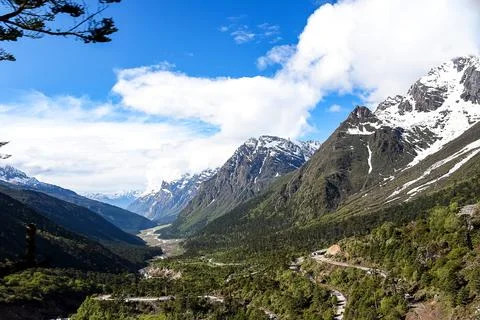 Zero Point  High-Altitude Snow-Capped Landscape in Sikkim, India Stock Photos